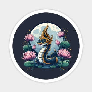 Cute Kawaii Naga Lotus Moon Legend Payanak Thai Laos Asian Magnet